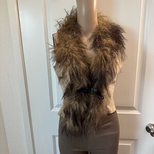 Plein Sud Suede Fur Collar Vest
